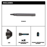 M12 Nibbler 16 Gauge (Bare Tool) Die & Die Holder Extension & Punch Bundle 2476-20KIT2