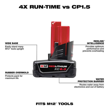 M12 REDLITHIUM XC 6.0Ah Extended Capacity Battery Pack 48-11-2460