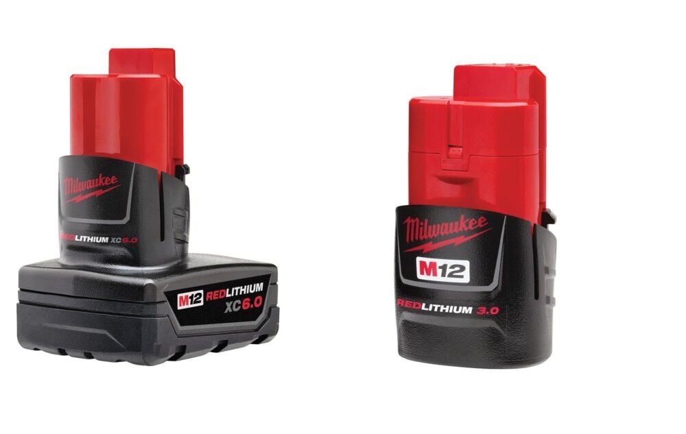 M12 REDLITHIUM XC 6Ah Extended Capacity and 3Ah Compact Battery 2pk Bundle 48-11-2460-2430