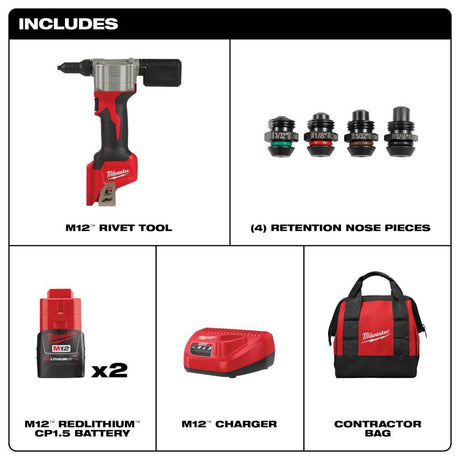 M12 Rivet Tool Kit 2550-22