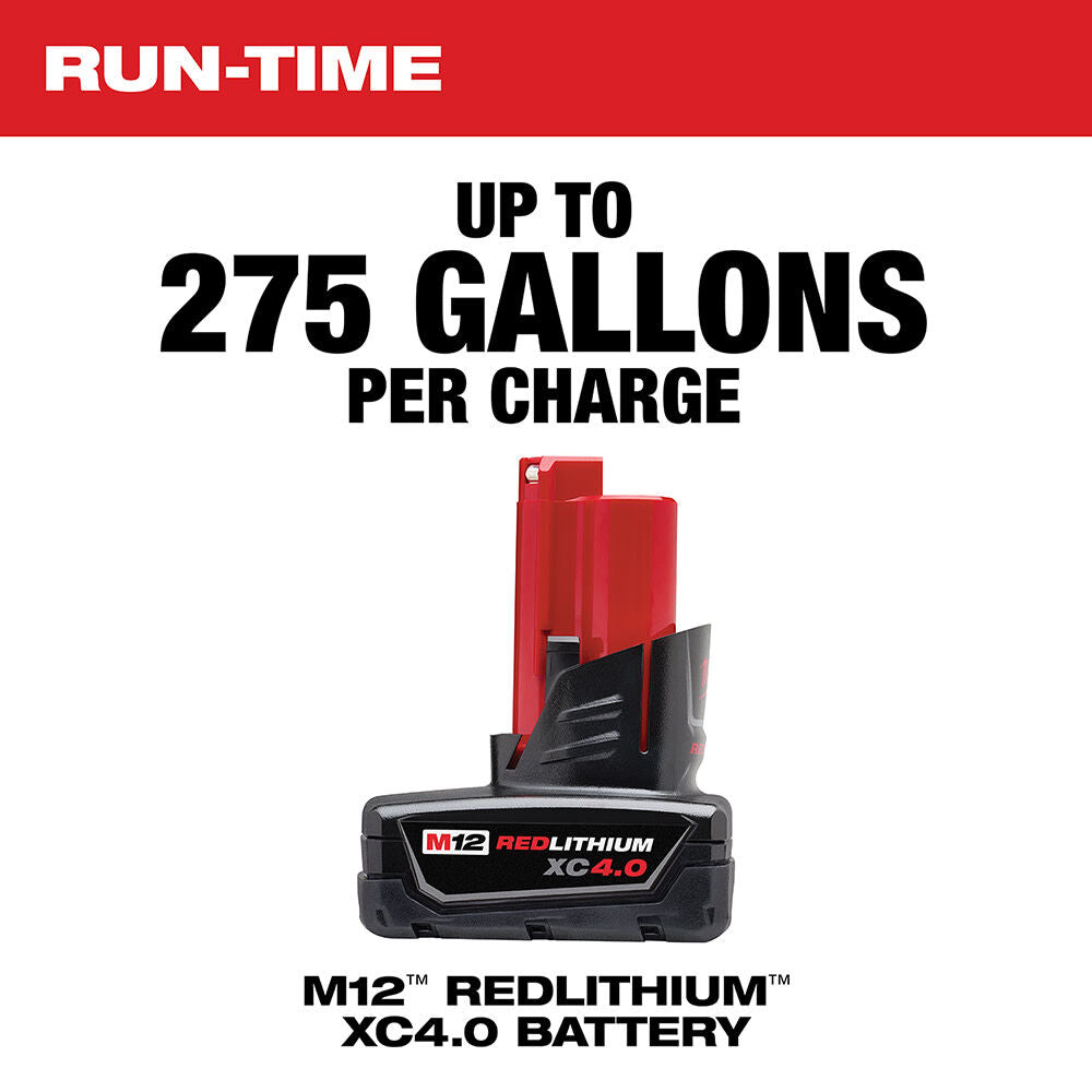 M12 Stick Transfer Pump with M12 REDLITHIUM XC 4.0Ah Extended Capacity Battery Pack Bundle (Bare Tool) 2579-20-48-11-2440