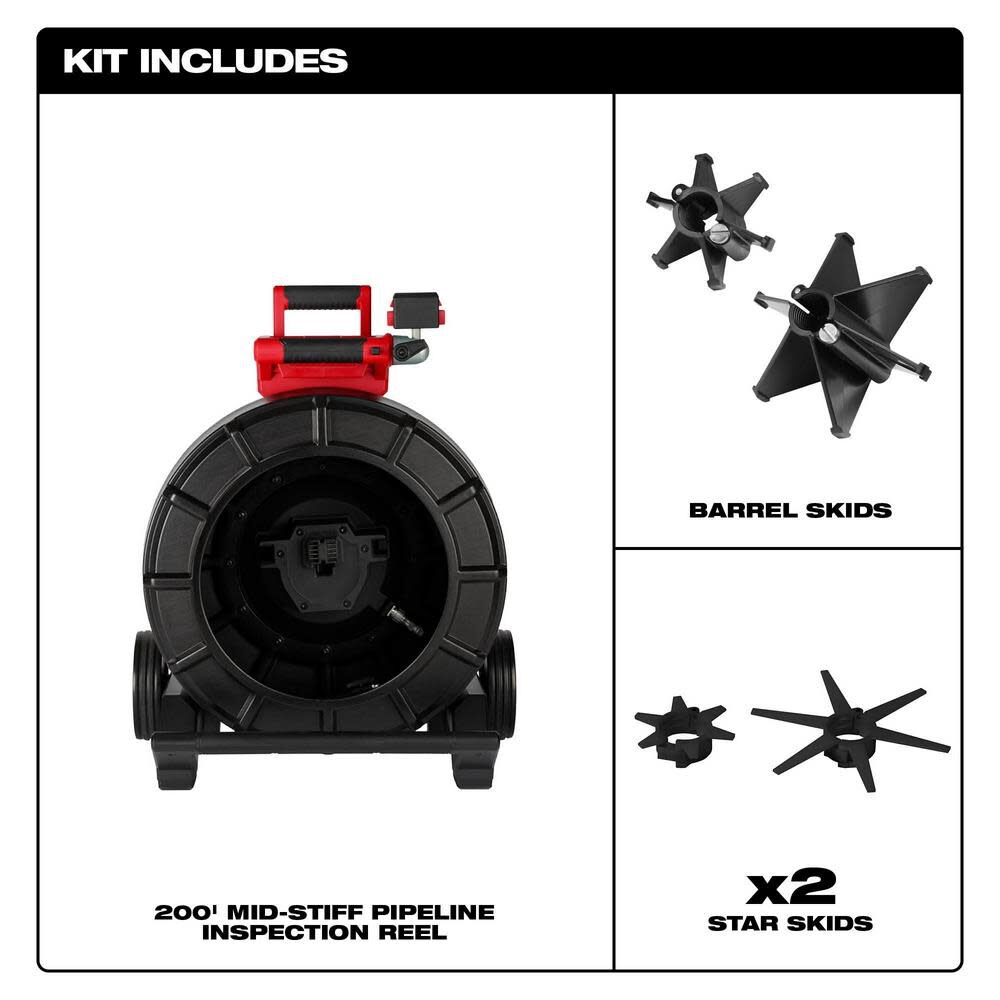 M18 200 Mid-Stiff Pipeline Inspection Reel (Bare Tool) 2975-20