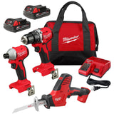 M18 3 Tool Cordless Combo Kit Bundle 3692-22CT-2625-20