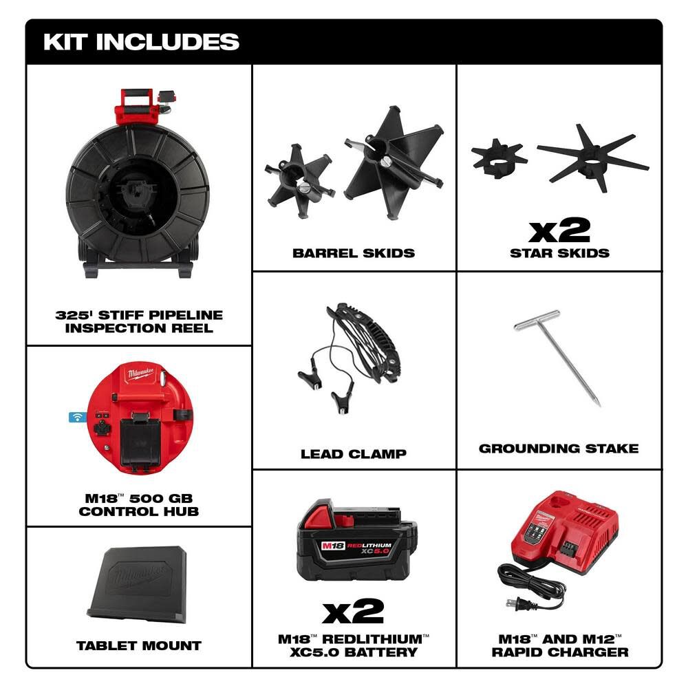 M18 325 Stiff Pipeline Inspection System 2976-22