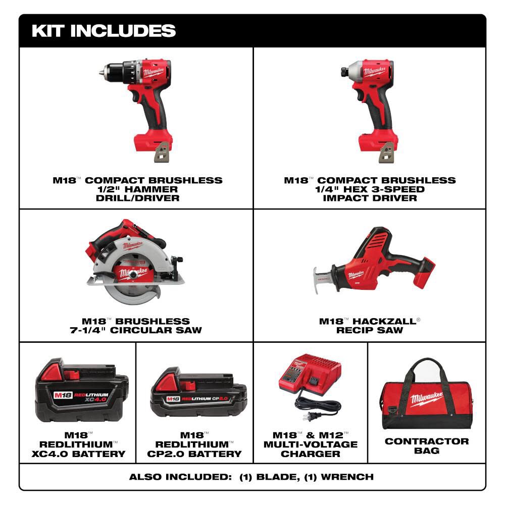 M18 4-Tool Combo Kit 3693-24CX