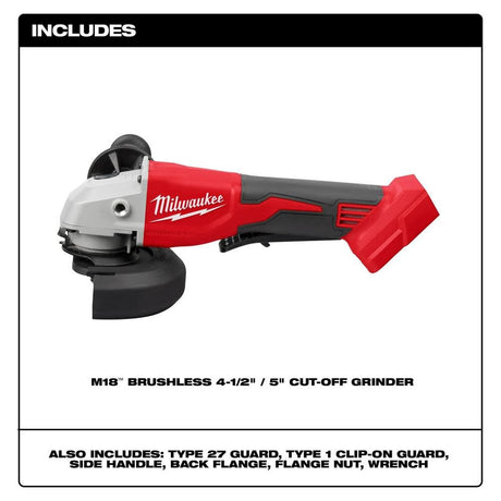 M18 Brushless 4-1/2 Inch / 5 Inch Cut-Off Grinder, Paddle Switch 2686-20