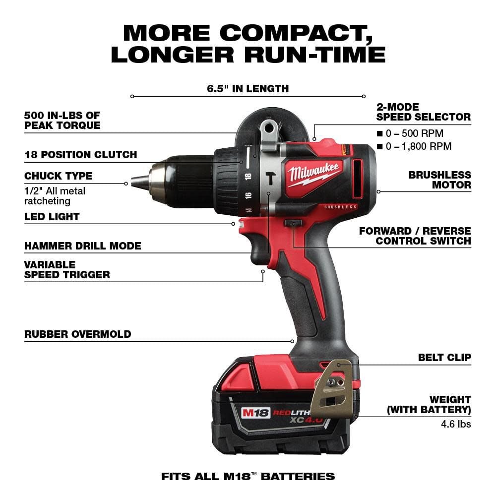 M18 Brushless Hammer Drill/Impact Combo Kit 2893-22