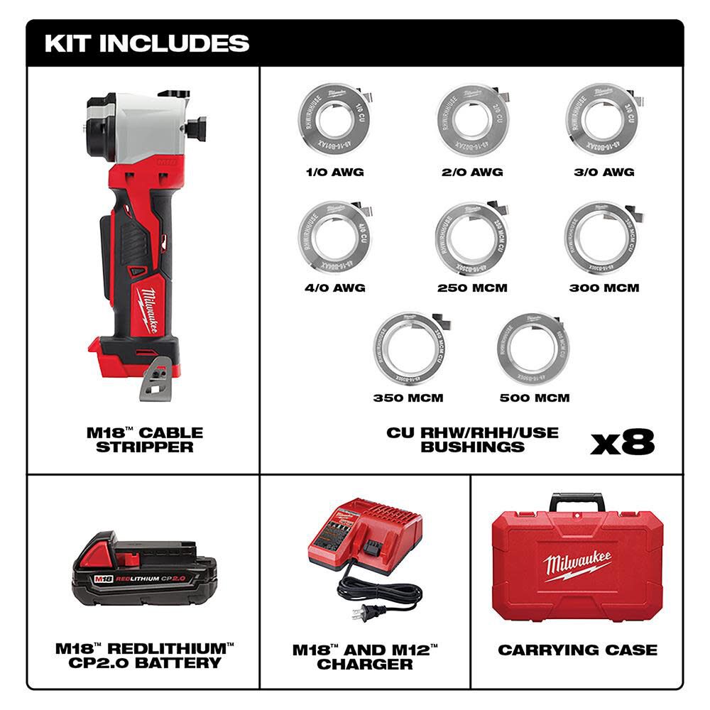 M18 Cable Stripper Kit for Cu RHW / RHH / USE 2935X-21