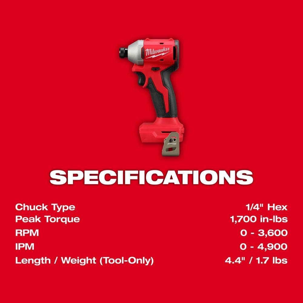 M18 Compact 1/4 in Hex Impact Driver (Bare Tool) 3650-20