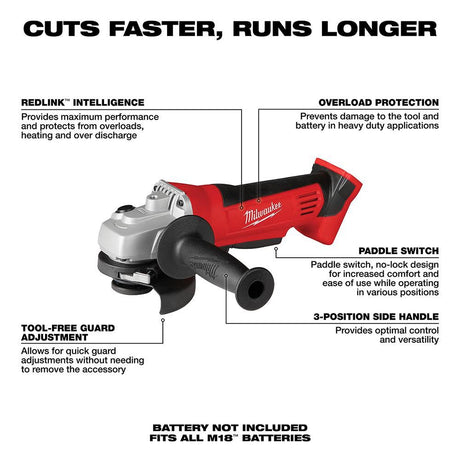 M18 Cordless Lithium-Ion 4-1/2 in. Cut-Off / Grinder (Bare Tool) 2680-20