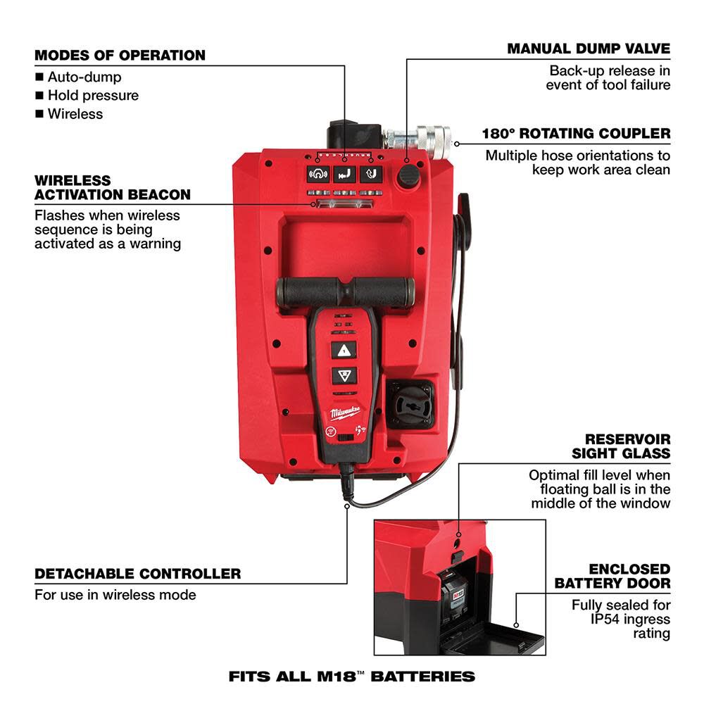 M18 Force Logic 10000PSI Hydraulic Pump Kit 2774-21HD