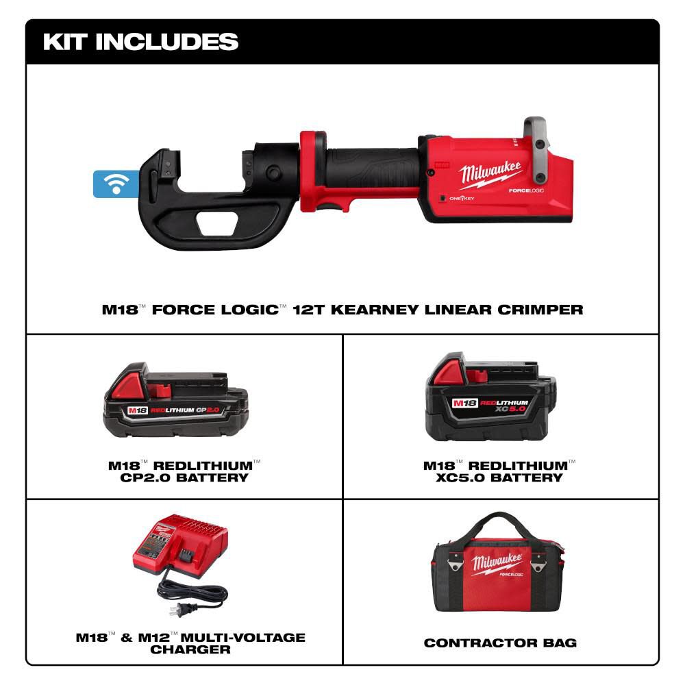 M18 FORCE LOGIC 12T Kearney Linear Crimper Kit 2878K-22