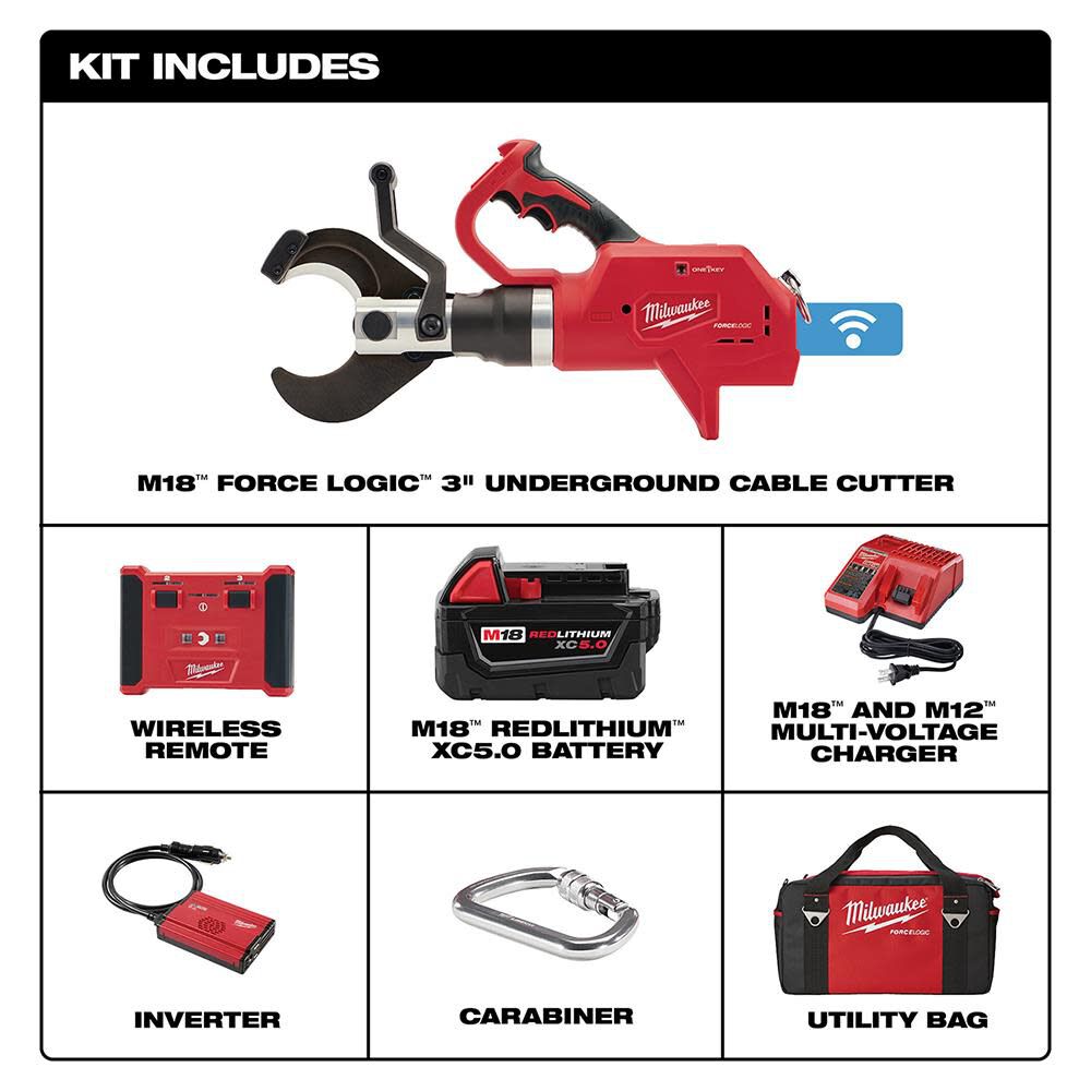 M18 FORCE LOGIC 3 in. Underground Cable Cutter with Wireless Remote 2776R-21