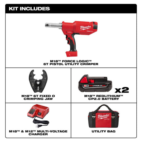 M18 FORCE LOGIC 6T Pistol Utility Crimper with O-D3 Jaw 2977-22O