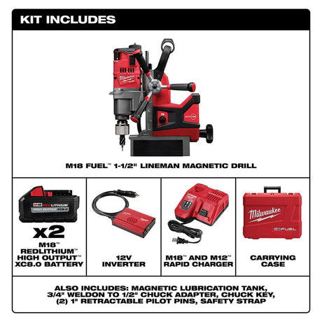 M18 FUEL 1-1/2inch Lineman Magnetic Drill Kit 2788-22HD