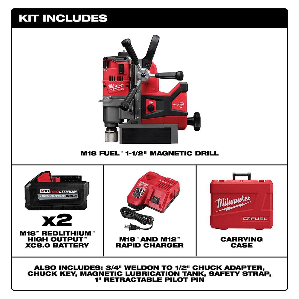 M18 FUEL 1-1/2inch Magnetic Drill Kit 2787-22HD