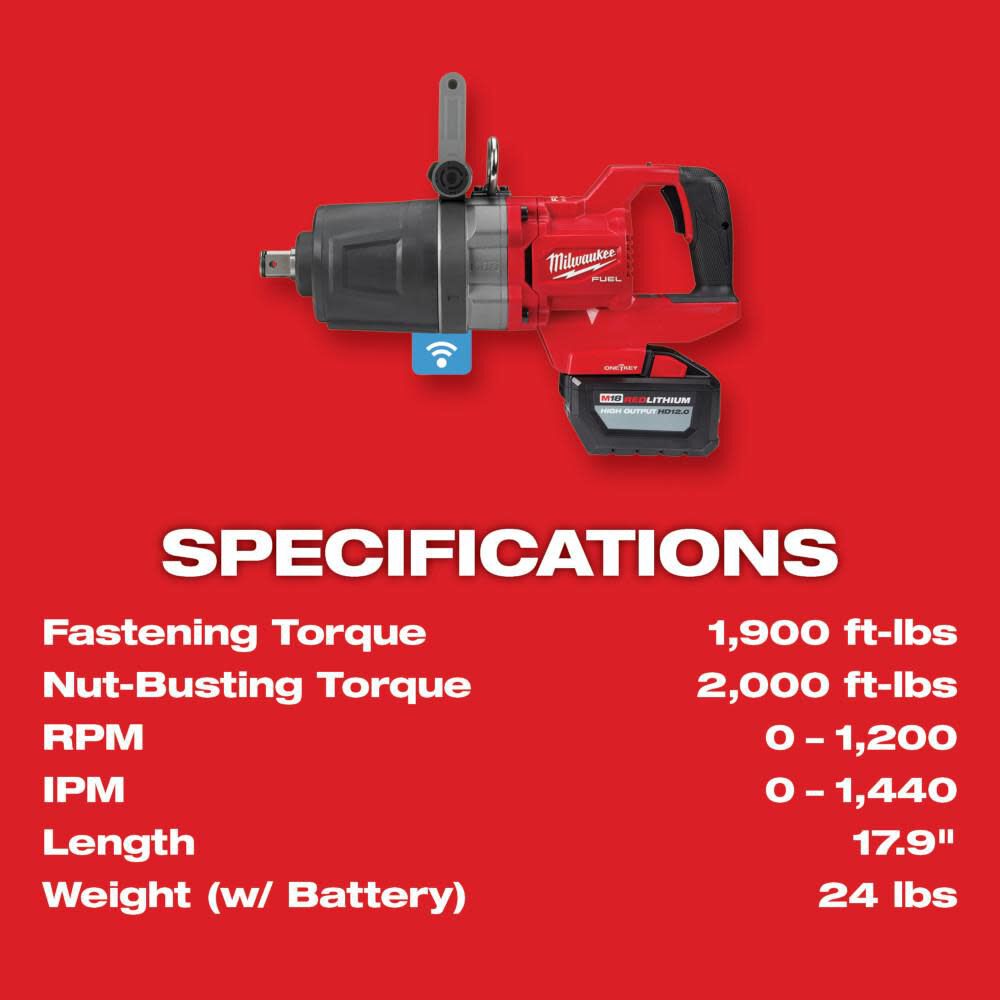 M18 FUEL 1 in. D-Handle High Torque Impact Wrench with ONE-KEY Kit 2868-22HD