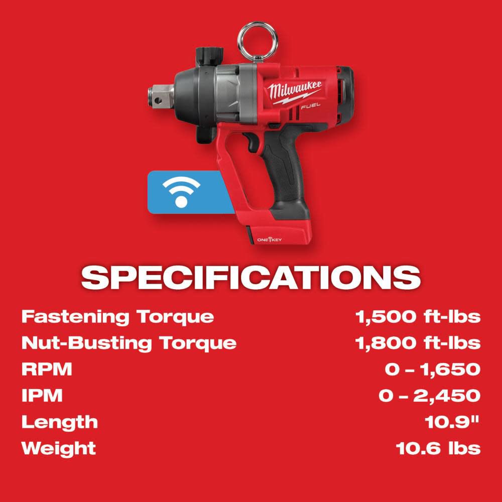 M18 FUEL 1 in High Torque Impact Wrench with ONE-KEY (Bare Tool) 2867-20