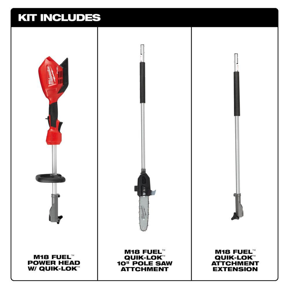 M18 FUEL 10inch Pole Saw (Bare Tool) with QUIK-LOK 2825-20PS