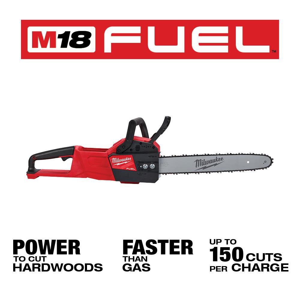 M18 FUEL 10inch Pole Saw Kit with QUIK-LOK & 16inch Chainsaw Bundle 2825-21PS-2727-20