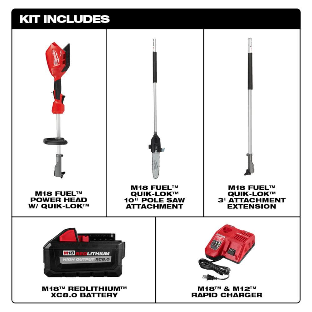 M18 FUEL 10inch Pole Saw Kit with QUIK-LOK 2825-21PS