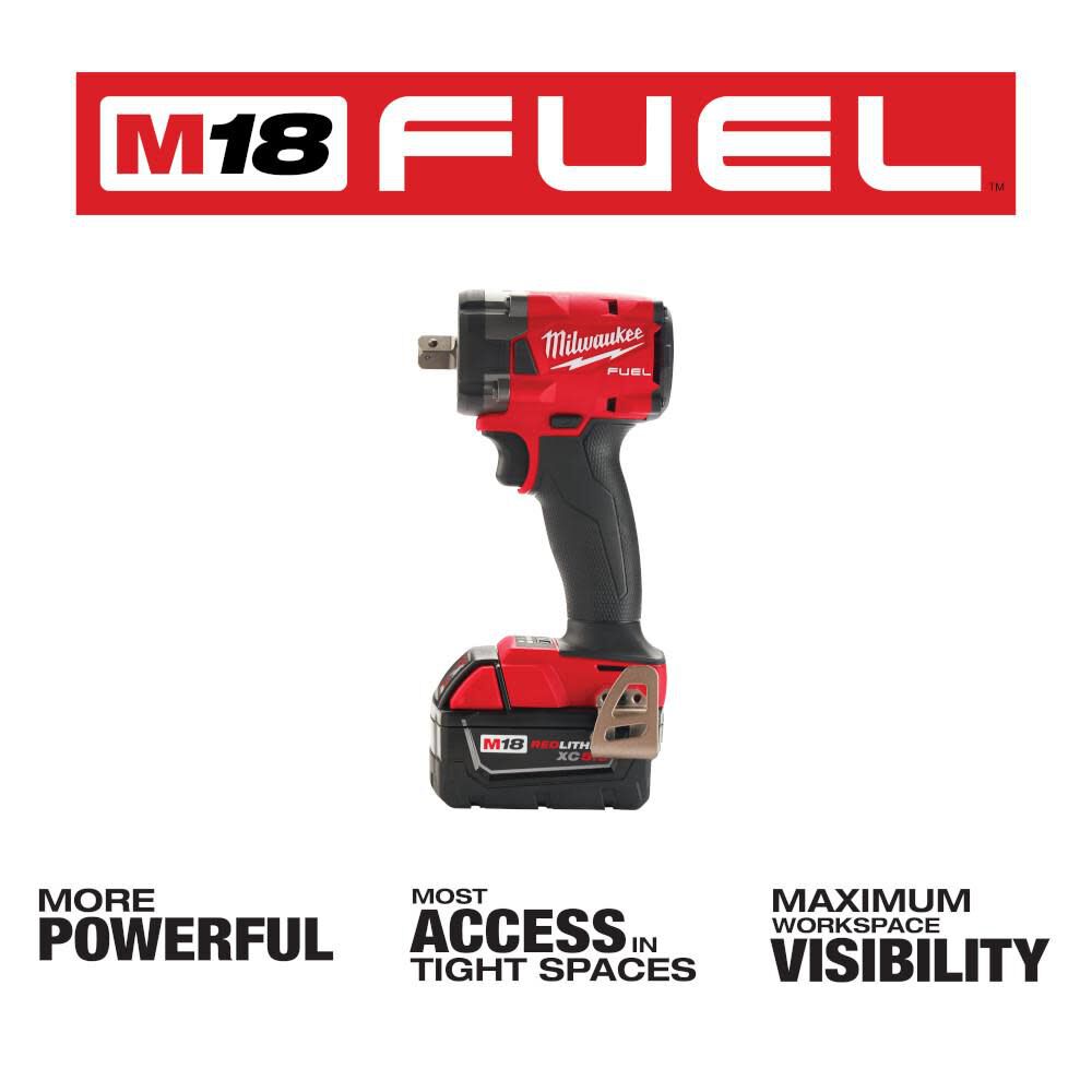 M18 FUEL 1/2 Compact Impact Wrench with Pin Detent Kit 2855P-22