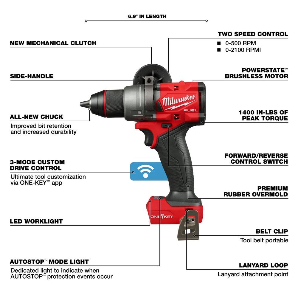 M18 FUEL 1/2 Hammer Drill/Driver with ONE-KEY (Bare Tool) 2906-20