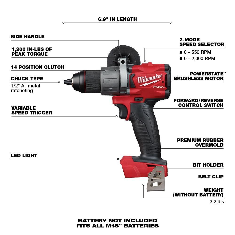 M18 FUEL 1/2 in. Drill Driver (Bare Tool) 2803-20