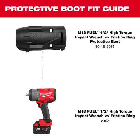 M18 FUEL 1/2 in High Torque Impact Wrench with Friction Ring Protective Boot 49-16-2967