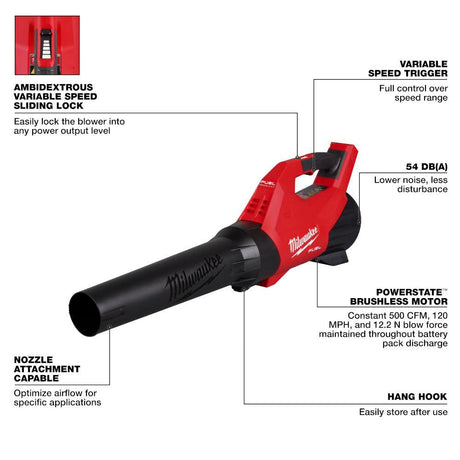 M18 FUEL 1/2 Inch Hammer Drill, 1/4 Inch Impact Driver & Blower Combo Kit Bundle 3697-22-3017-20