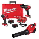 M18 FUEL 1/2 Inch Hammer Drill, 1/4 Inch Impact Driver & Blower Combo Kit Bundle 3697-22-3017-20