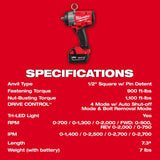 M18 FUEL 1/2in High Torque Impact Wrench with Pin Detent Kit 2966-22