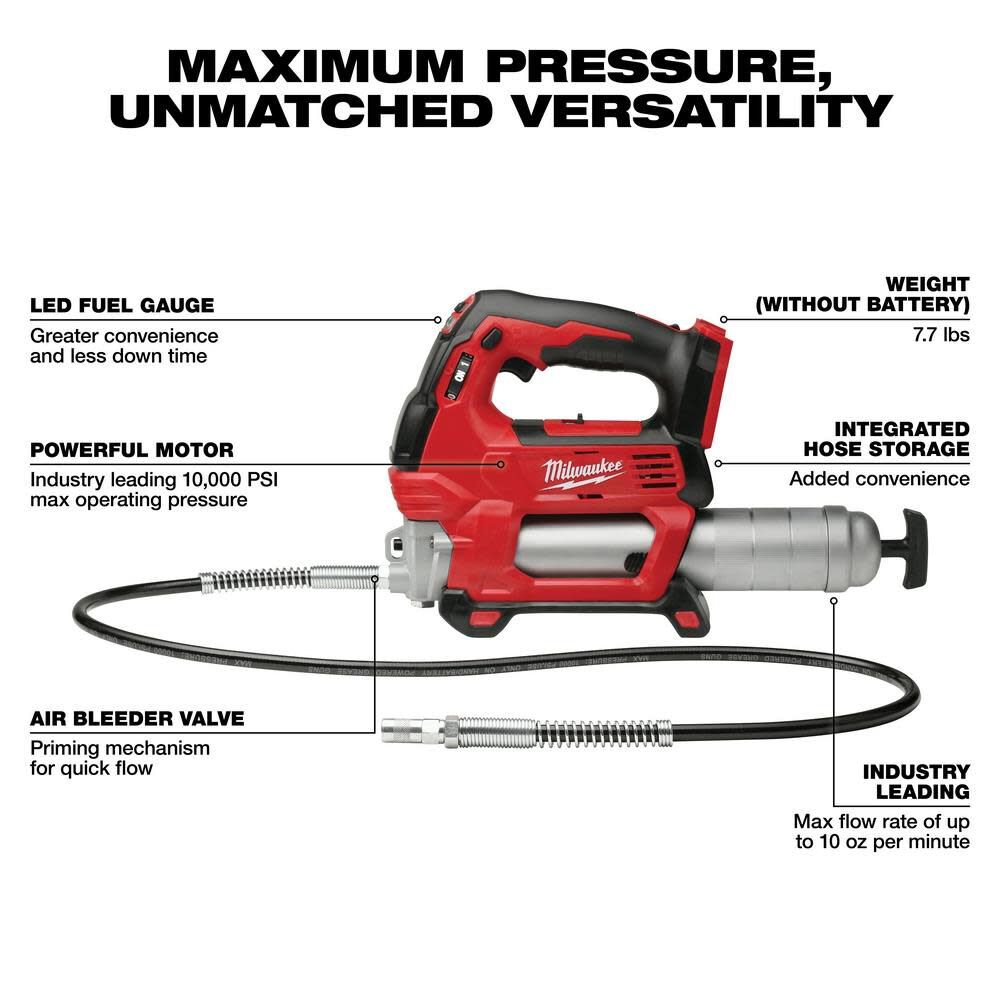 M18 FUEL 1/2in HighTorque Impact Wrench & Grease Gun Combo Kit 2967-22GG