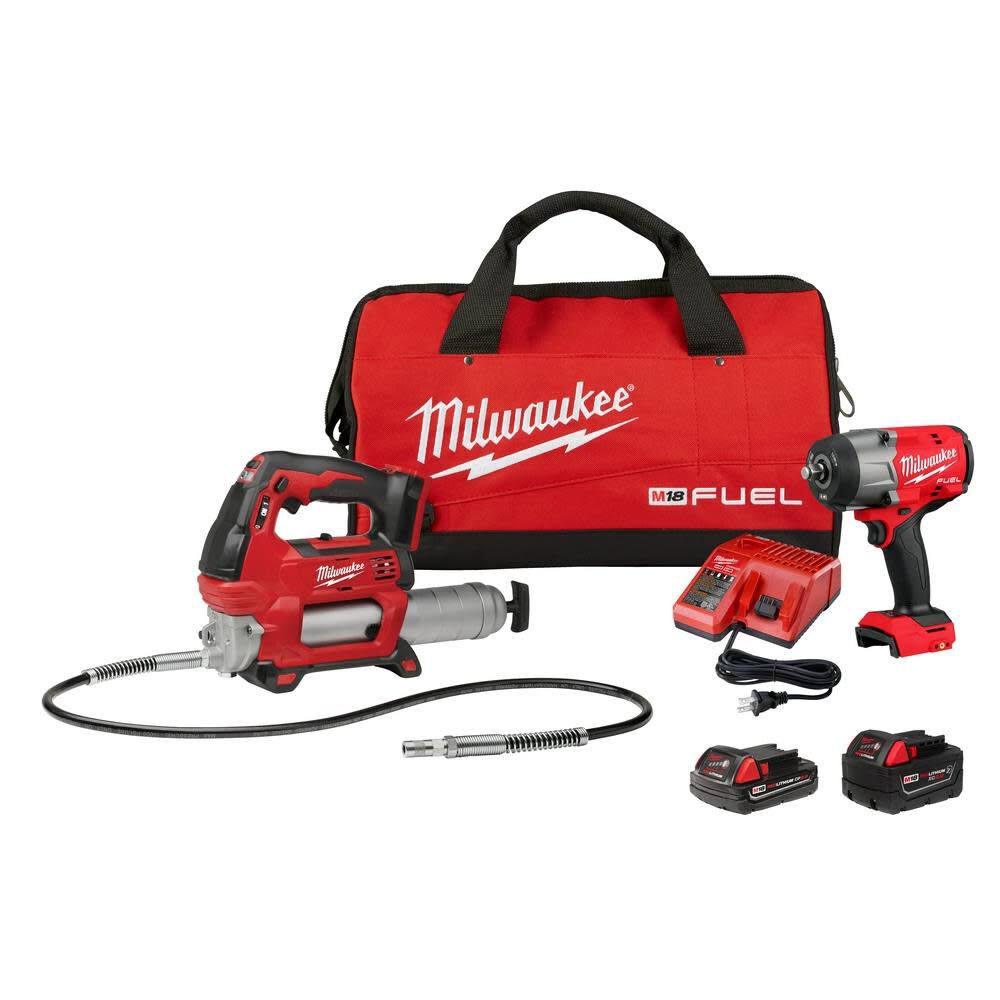 M18 FUEL 1/2in HighTorque Impact Wrench & Grease Gun Combo Kit 2967-22GG