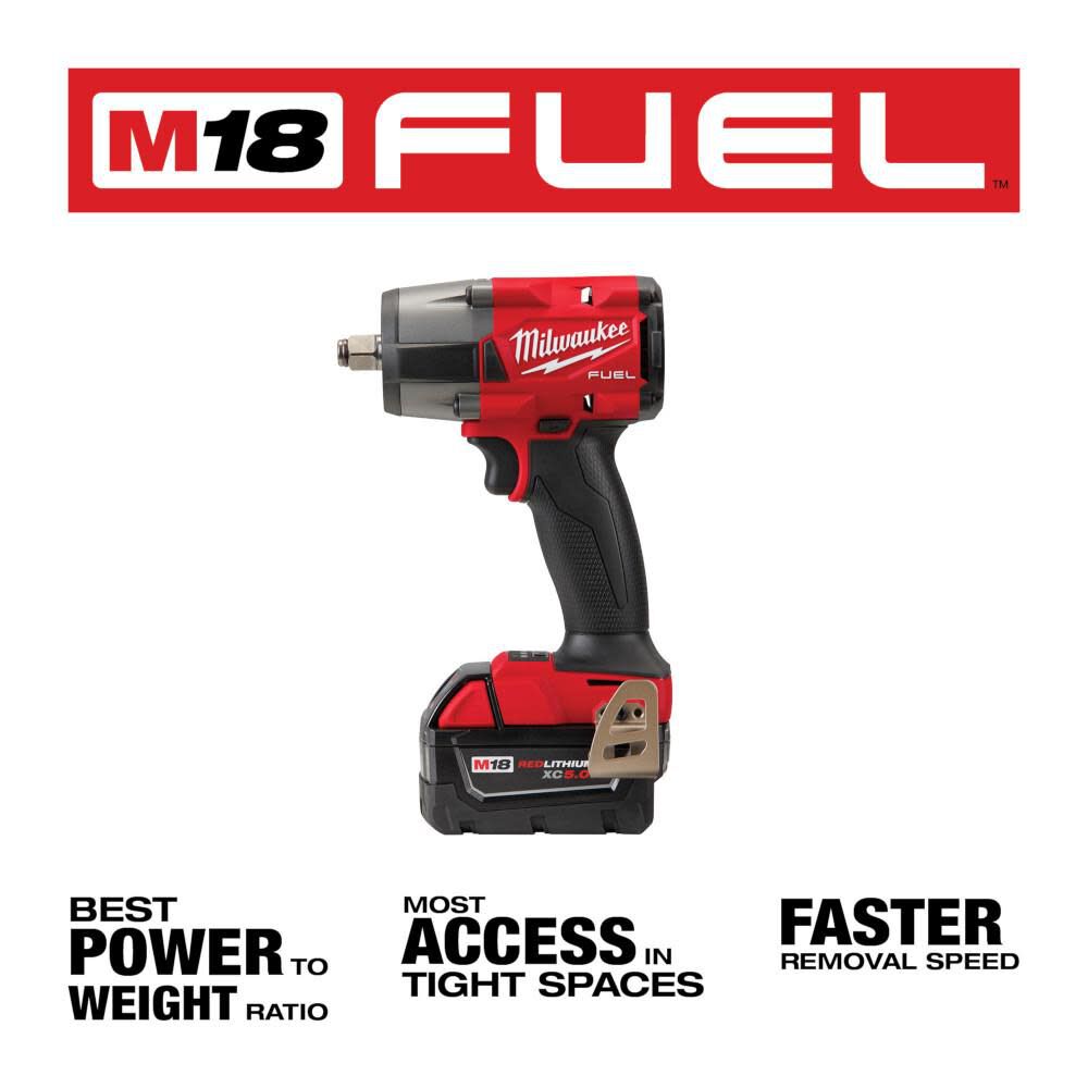 M18 FUEL 1/2inch Mid Torque Impact Wrench with Friction Ring Kit 2962-22R