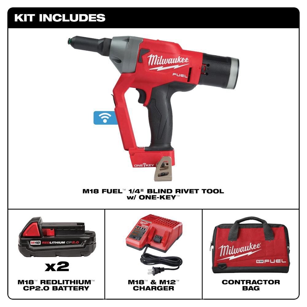 M18 FUEL 1/4inch Blind Rivet Tool with ONE-KEY Kit 2660-22CT