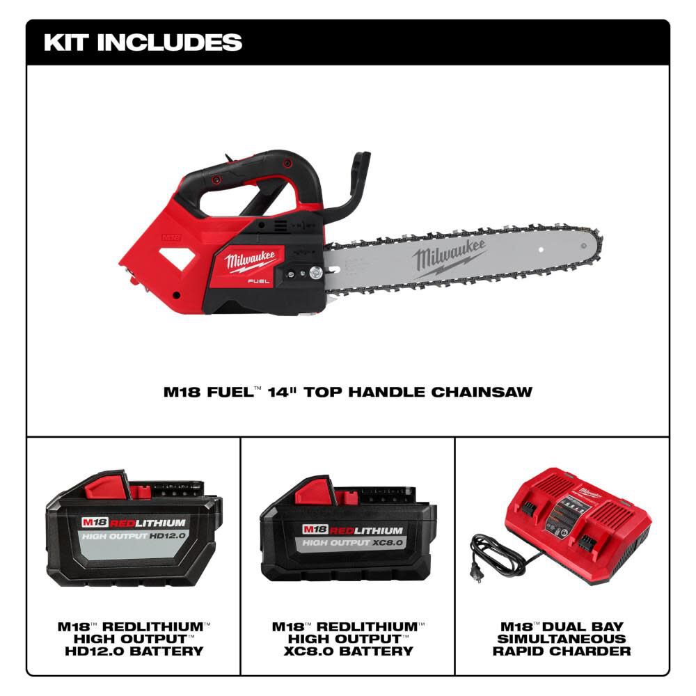 M18 FUEL 14inch Top Handle Chainsaw 2 Battery Kit 2826-22T