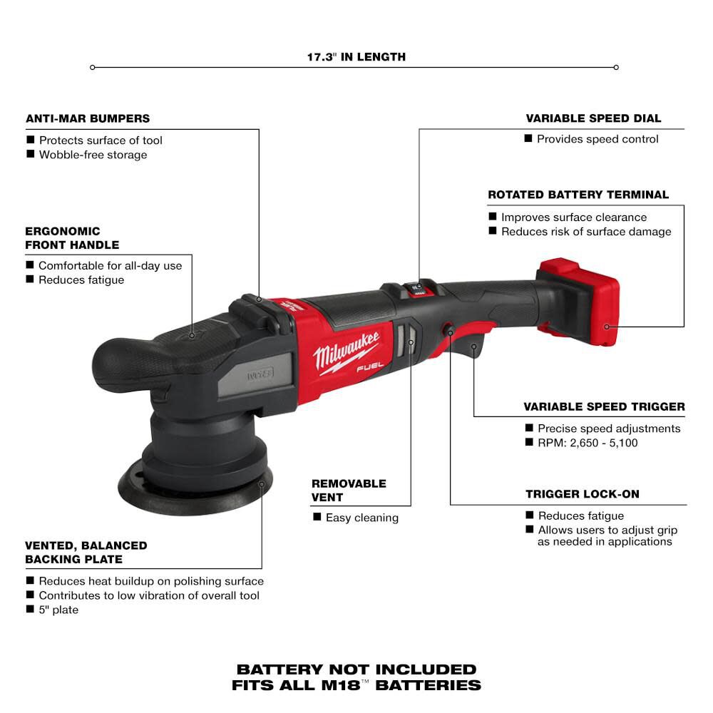 M18 FUEL 15mm Random Orbital Polisher (Bare Tool) 2684-20