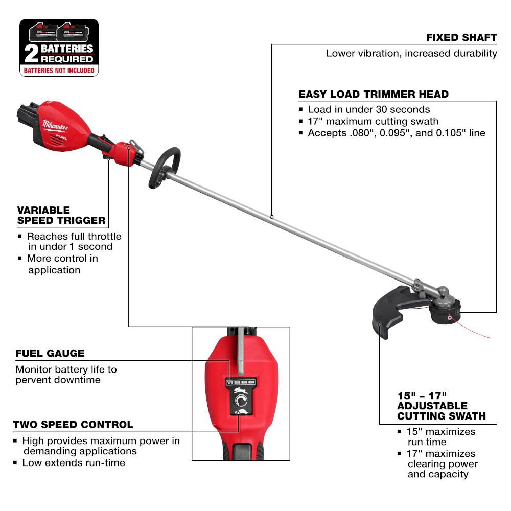 M18 FUEL 17 inch Dual Battery String Trimmer (Bare Tool) 3006-20