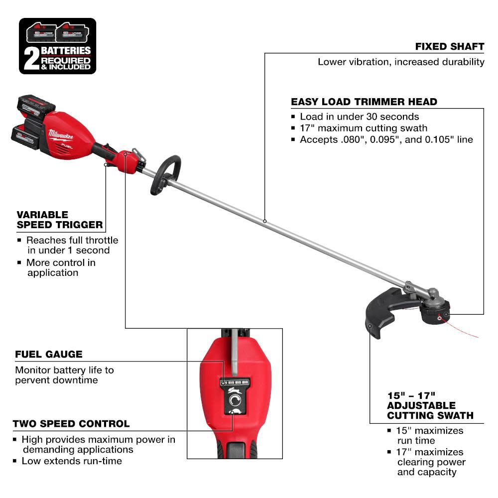 M18 FUEL 17 inch Dual Battery String Trimmer Kit 3006-22