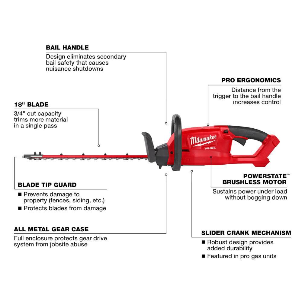 M18 FUEL 18inch Hedge Trimmer (Bare Tool) 3001-20