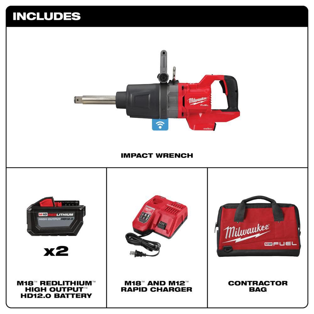 M18 FUEL 1inch D-Handle Ext Anvil High Torque Impact Wrench with ONE-KEY Kit 2869-22HD