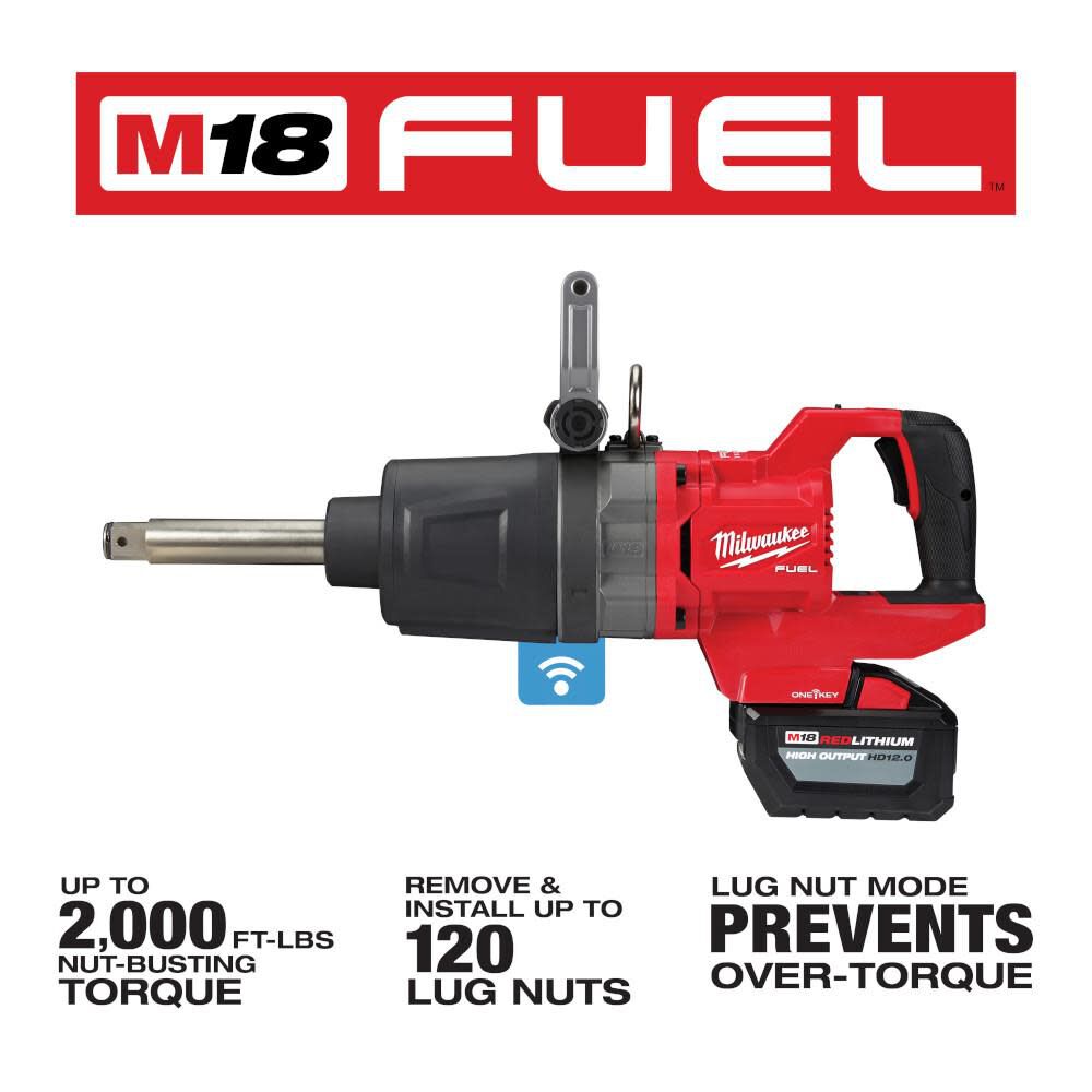 M18 FUEL 1inch D-Handle Ext Anvil High Torque Impact Wrench with ONE-KEY Kit 2869-22HD