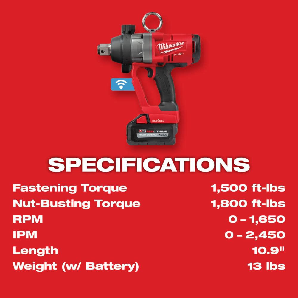 M18 FUEL 1inch High Torque Impact Wrench with ONE-KEY Kit 2867-22