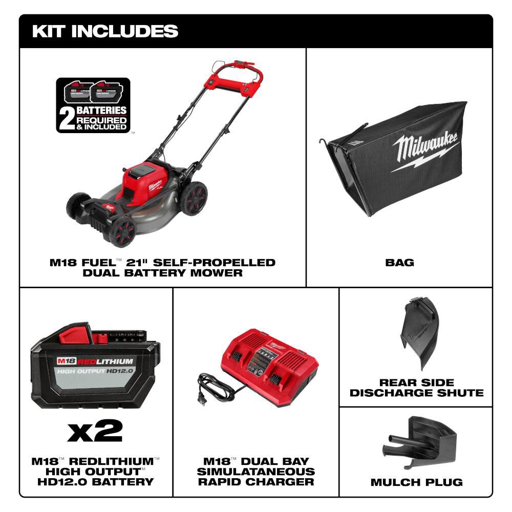 M18 FUEL 21inch Lawn Mower Kit & String Trimmer QUIK-LOK Bundle 2823-22HD-2825-20ST