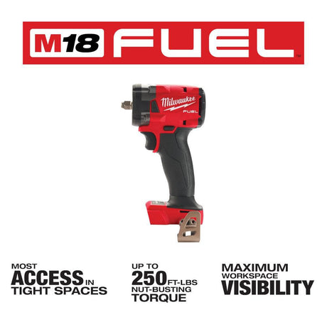 M18 FUEL 3/8 Compact Impact Wrench with Friction Ring (Bare Tool) 2854-20