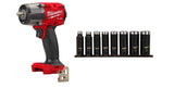 M18 FUEL 3/8 Impact Wrench (Bare Tool) & 3/8in Impact Socket Drive Deep 8pc Bundle 2960-20+49-66-4419