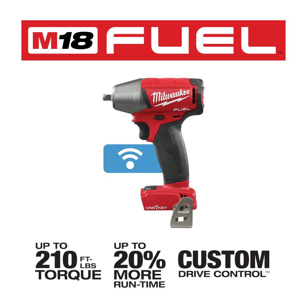 M18 FUEL 3/8 in. Compact Impact Wrench with Friction Ring with ONE-KEY (Bare Tool) 2758-20