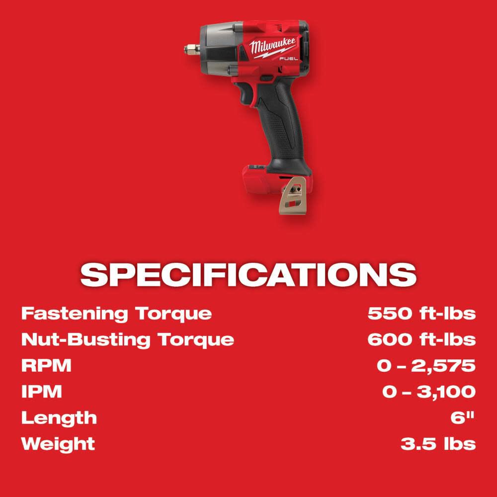 M18 FUEL 3/8 Mid-Torque Impact Wrench with Friction Ring 2960-20