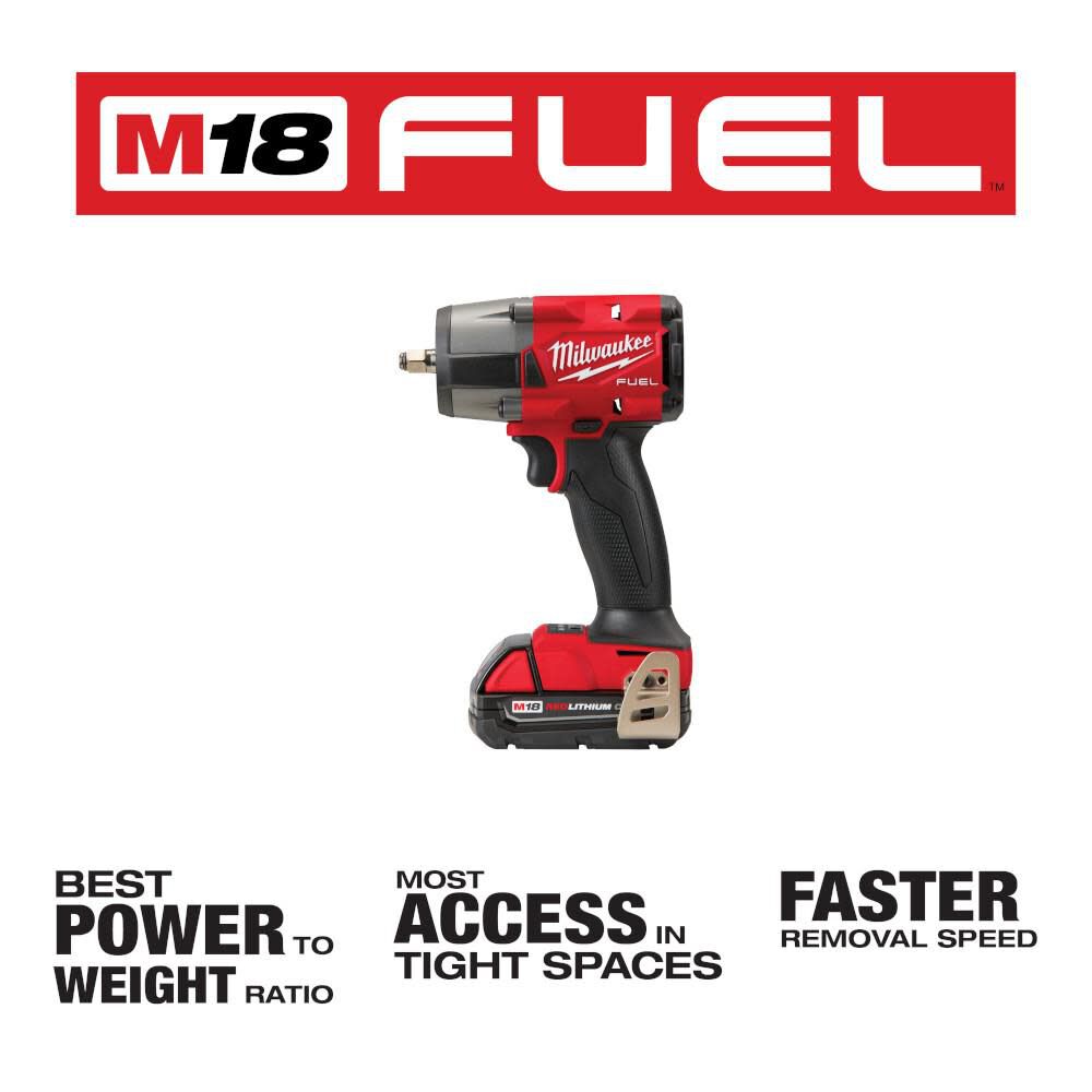 M18 FUEL 3/8 Mid-Torque Impact Wrench with Friction Ring CP2.0 Kit 2960-22CT